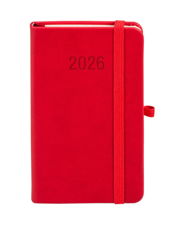 Kalendarz 2026 Memofix A6 TDW czerwony - obrazek 2
