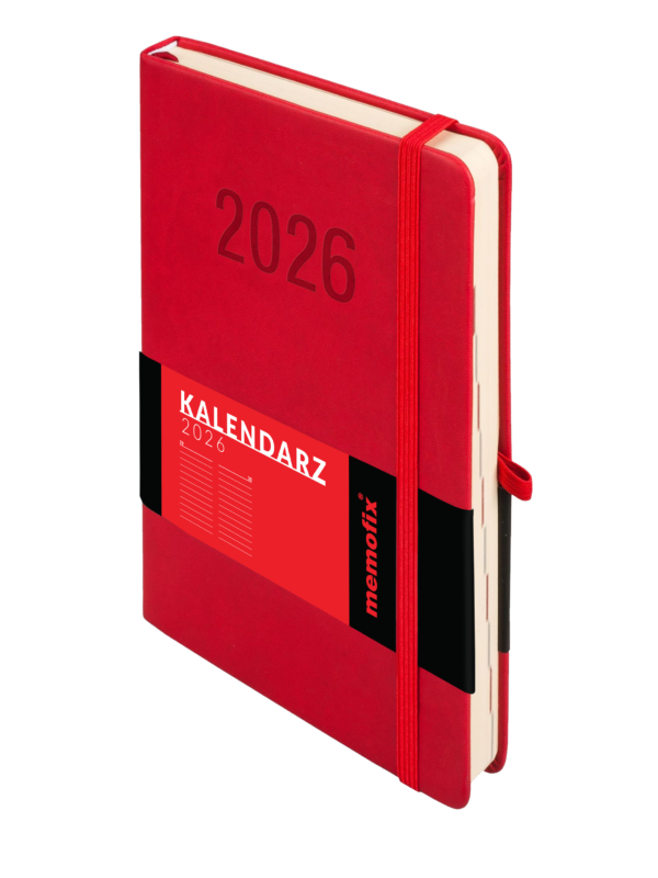 Kalendarz 2026 Memofix A5 DNS czerwony